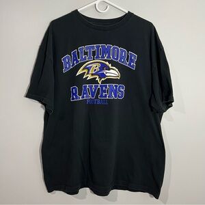 NFL Baltimore Ravens Football Black Purple White Short Sleeve T-Shirt Mens 2XL